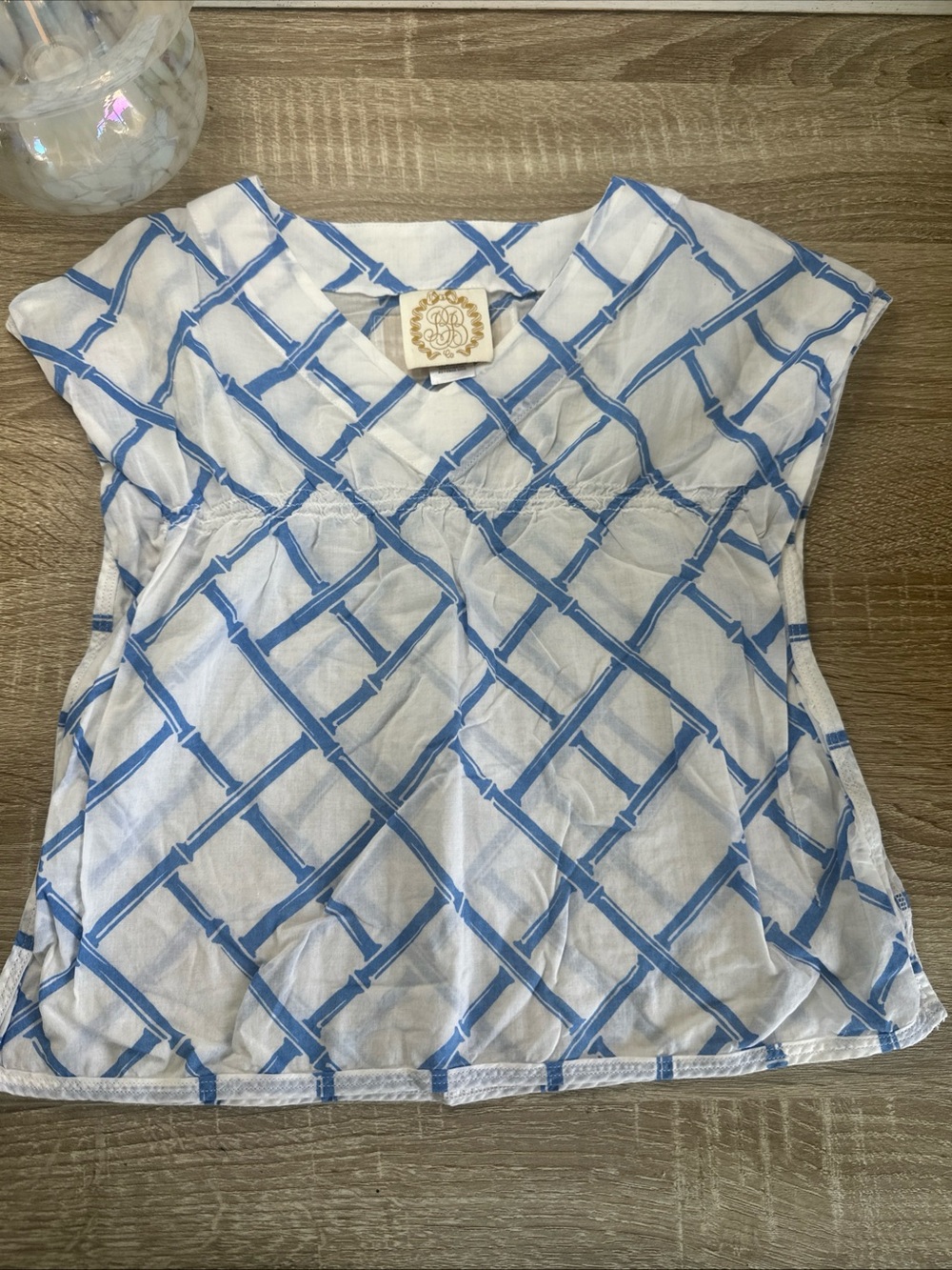 The Beaufort Bonnet Company blue and white swim coverup Size 0-6 Mnths